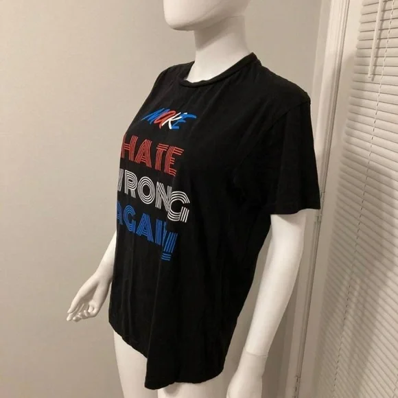 Cotton Heritage Make Hate Wrong Again Graphic T-Shirt Sz M - Picture 2 of 5